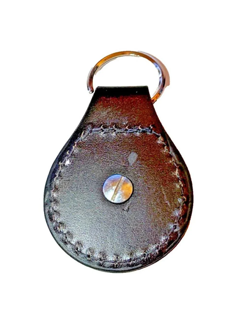 Black Leather Silver Military Air Force Concho Key Ring Chain NEW Unisex
